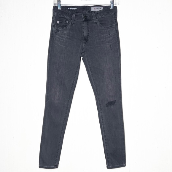 AG Adriano Goldschmied Distressed Gray Super Skinny Ankle Jeans - Picture 2 of 12